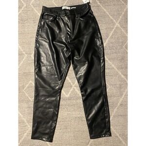 NWT- Abercrombie & Fitch Curve Love High Rise Skinny Vegan Leather Pants Sz 30